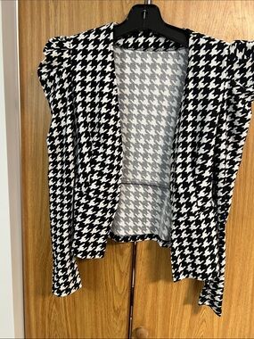 AKIRA Black and White Houndstooth Jumpsuit Cover-Up